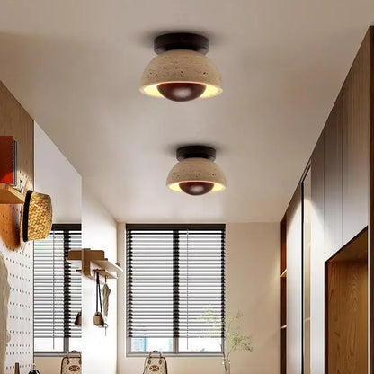 Modern style concrete led ceiling lights living room dome pair