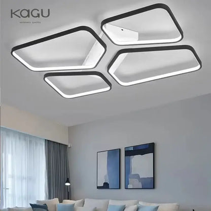 Modern geometric black led ceiling lights for living room