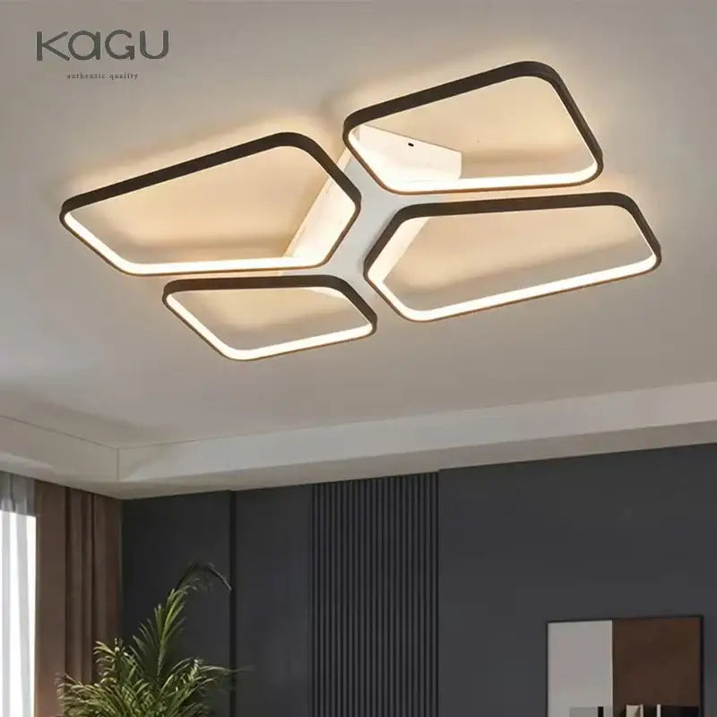 Modern geometric black led ceiling lights for living room