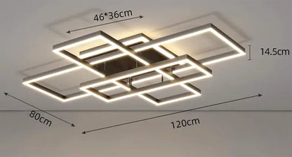 Modern geometric led ceiling lights bedroom rectangular decor