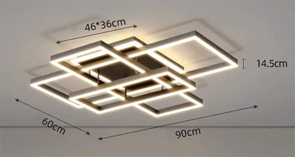 Modern geometric led ceiling lights bedroom rectangular decor