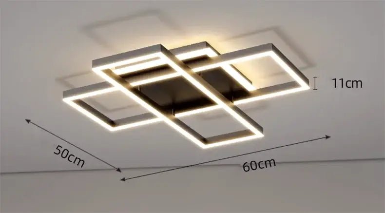 Modern geometric led ceiling lights bedroom rectangular decor