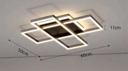 Modern geometric led ceiling lights bedroom rectangular decor