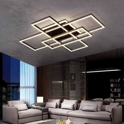 Modern geometric led ceiling lights bedroom rectangular decor
