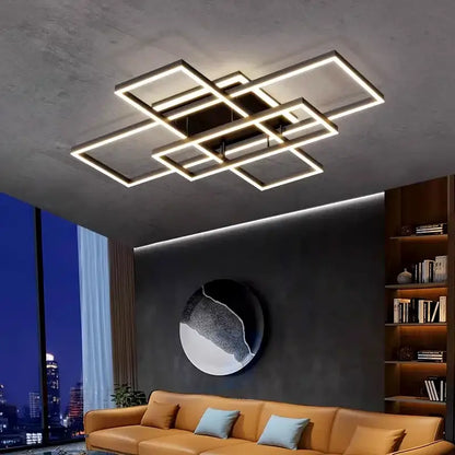 Modern geometric led ceiling lights bedroom rectangular decor