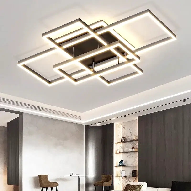 Modern geometric led ceiling lights bedroom rectangular decor