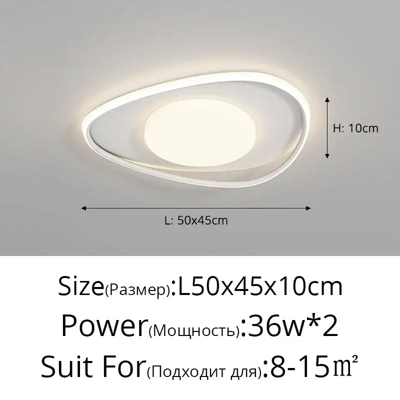 Modern white & gold square led ceiling lights for living room