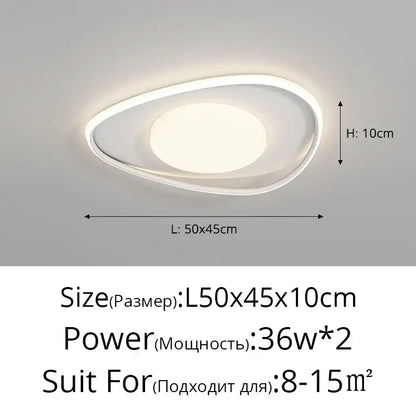 Modern white & gold square led ceiling lights for living room