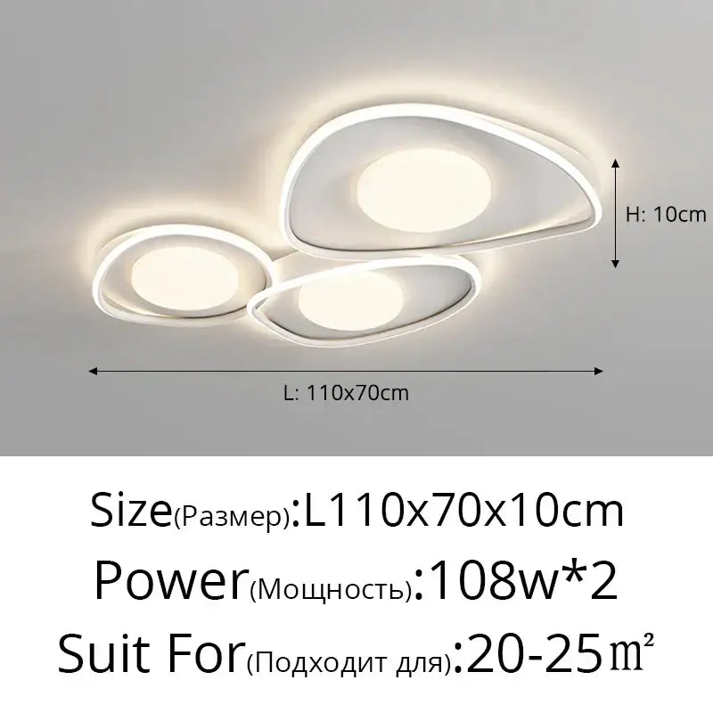 Modern white & gold square led ceiling lights for living room