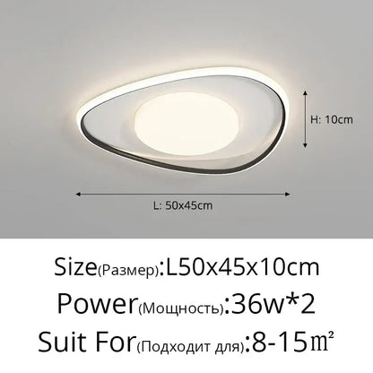 Modern white & gold square led ceiling lights for living room