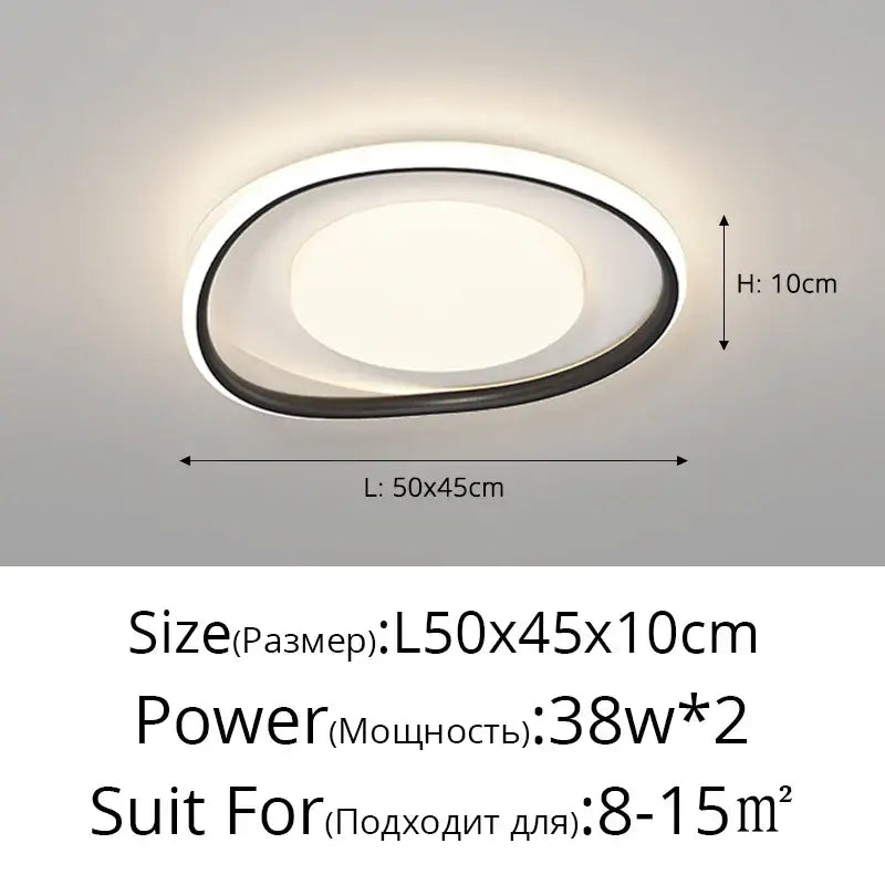 Modern white & gold square led ceiling lights for living room