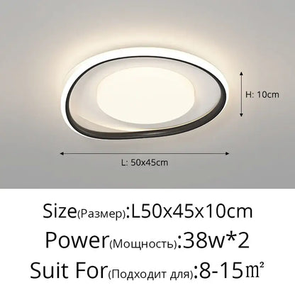 Modern white & gold square led ceiling lights for living room