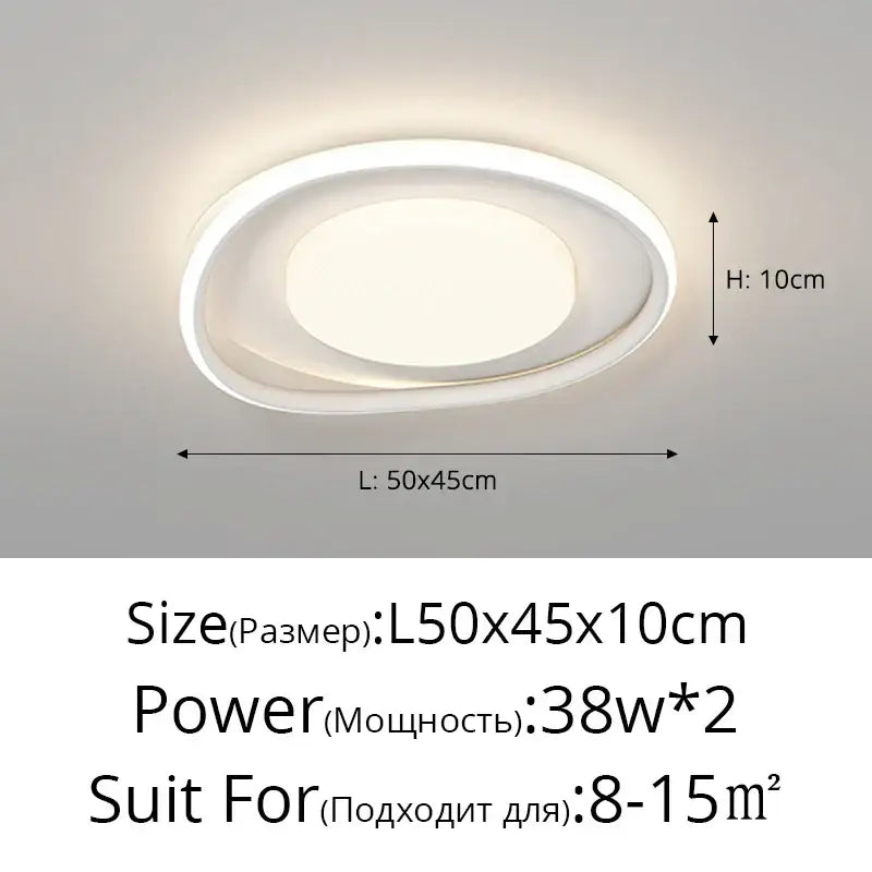 Modern white & gold square led ceiling lights for living room
