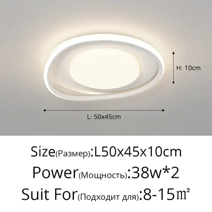 Modern white & gold square led ceiling lights for living room
