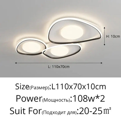 Modern white & gold square led ceiling lights for living room