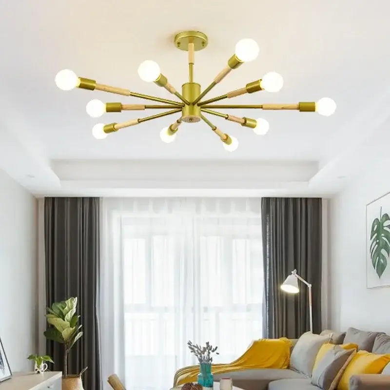 Modern white & wood led ceiling lights for living room