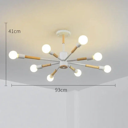 Modern white & wood led ceiling lights for living room