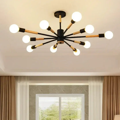 Modern white & wood led ceiling lights for living room
