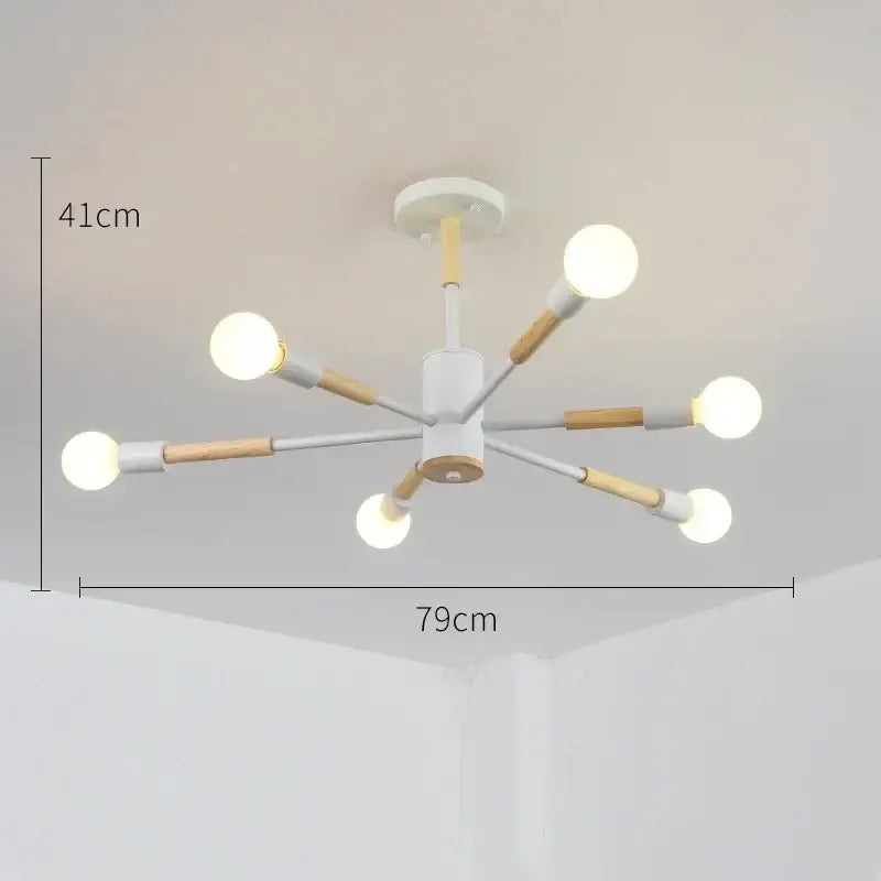 Modern white & wood led ceiling lights for living room