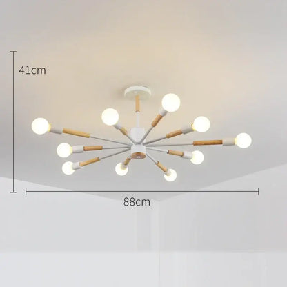 Modern white & wood led ceiling lights for living room