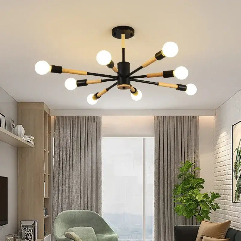 Modern white & wood led ceiling lights for living room