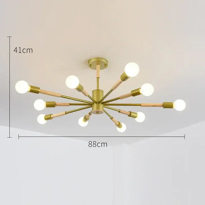 Modern white & wood led ceiling lights for living room