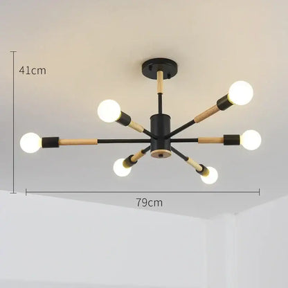 Modern white & wood led ceiling lights for living room