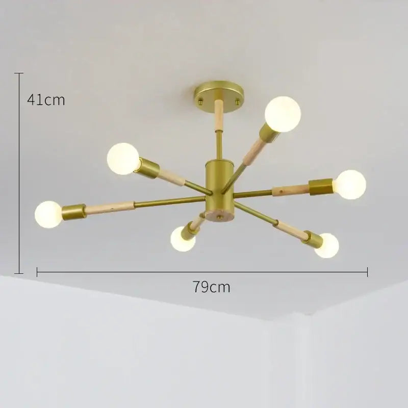 Modern white & wood led ceiling lights for living room
