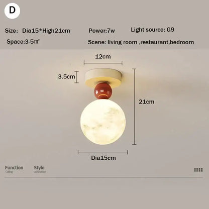 Modern cream led ceiling moon wall lamp bedroom lighting fixture