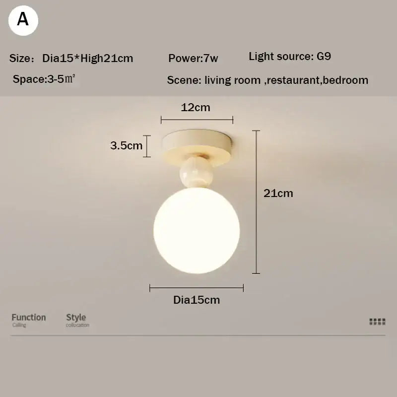 Modern cream led ceiling moon wall lamp bedroom lighting fixture