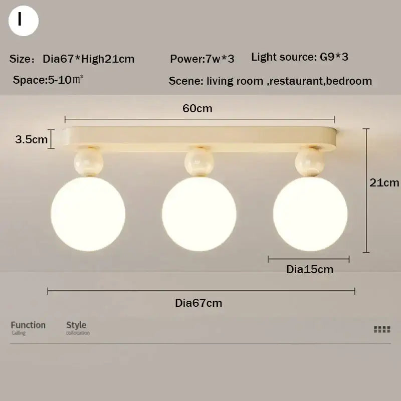 Modern cream led ceiling moon wall lamp bedroom lighting fixture