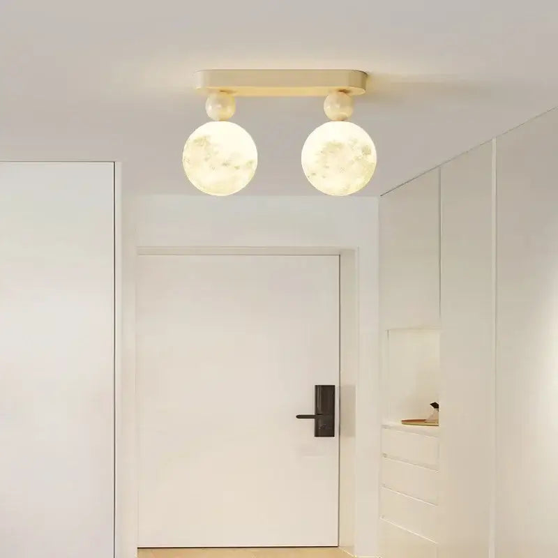 Modern cream led ceiling moon wall lamp bedroom lighting fixture