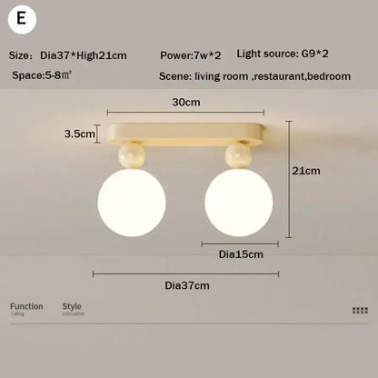 Modern cream led ceiling moon wall lamp bedroom lighting fixture