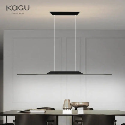 Modern black curved led ceiling pendant lamp for dining room
