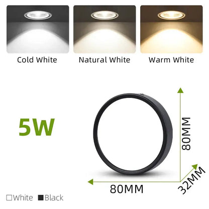 Adjustable black & white led ceiling spot for kitchen lighting