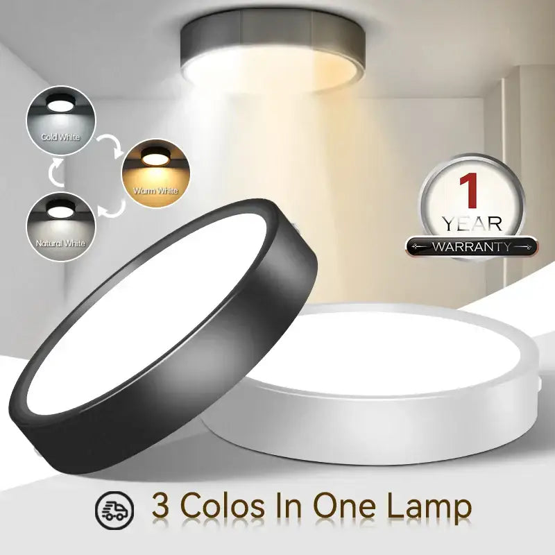 Adjustable black & white led ceiling spot for kitchen lighting
