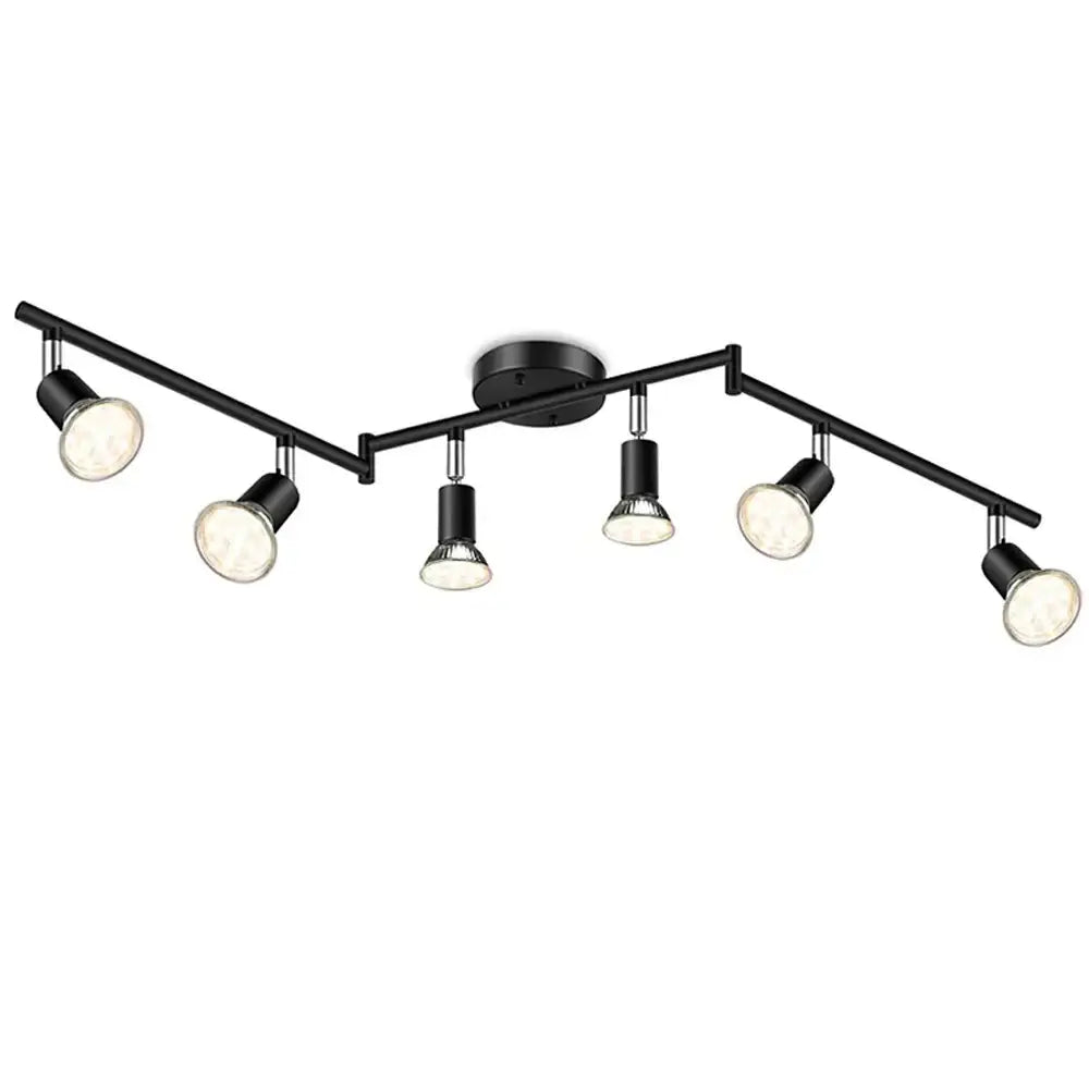 Modern black 5-light ceiling spotlight chandelier for living room