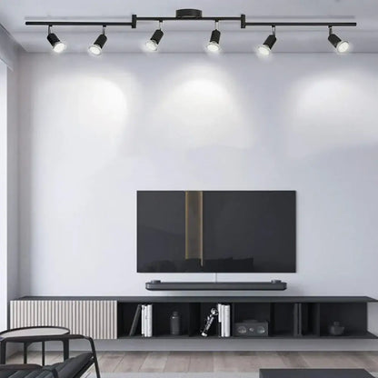 Modern black 5-light ceiling spotlight chandelier for living room