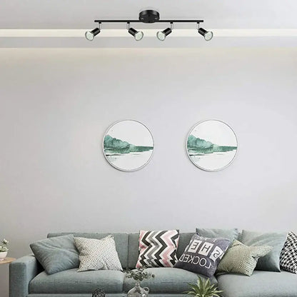 Modern black 5-light ceiling spotlight chandelier for living room