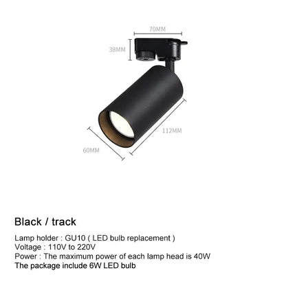 Modern black & white led ceiling spotlight living room track light