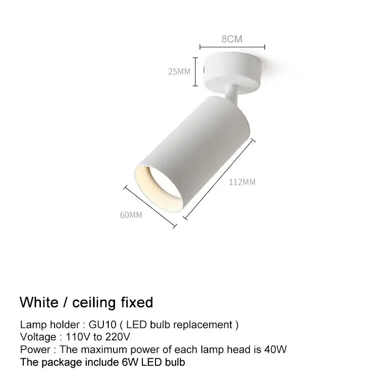Modern black & white led ceiling spotlight living room track light
