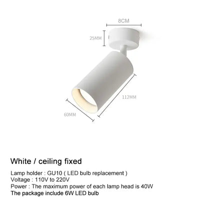 Modern black & white led ceiling spotlight living room track light