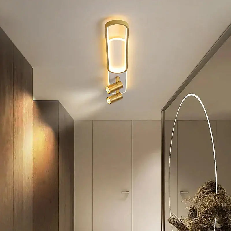 Modern gold curved led ceiling spotlights for living room