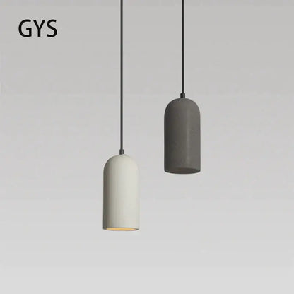 Industrial gray & white led cement chandelier bedroom pendant light