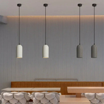 Industrial gray & white led cement chandelier bedroom pendant light