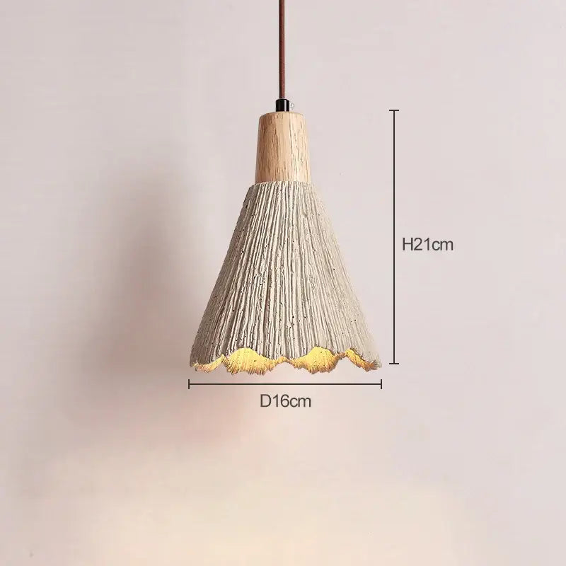 Wabi-sabi cream led cement pendant lamp dining room gold trim
