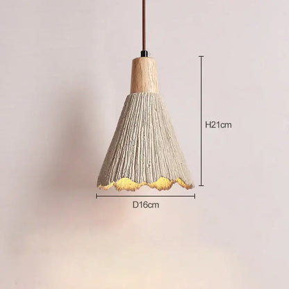 Wabi-sabi cream led cement pendant lamp dining room gold trim