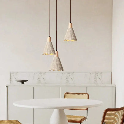 Wabi-sabi cream led cement pendant lamp dining room gold trim