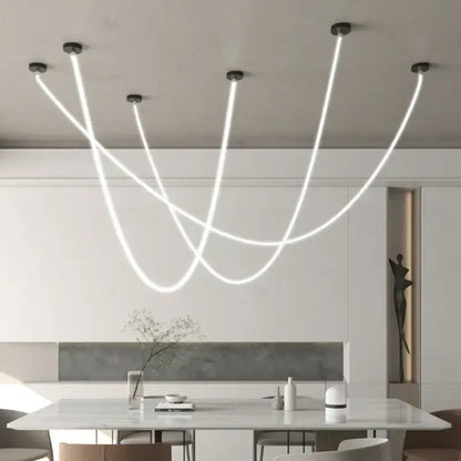 Modern minimalist brass led chandelier dining room pendant light
