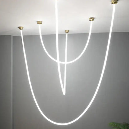 Modern minimalist brass led chandelier dining room pendant light